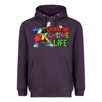 Plum Living an au-some life Autism Awareness Day Heavyweight Hoodie - FaDigitalArtStudio
