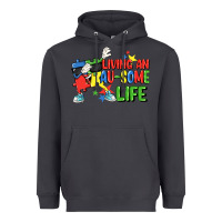 Smoke Living an au-some life Autism Awareness Day Heavyweight Hoodie - FaDigitalArtStudio