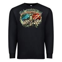 Black All American boy 4th of july Premium Sweatshirt - FaDigitalArtStudio