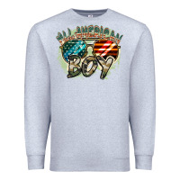 Heather Grey All American boy 4th of july Premium Sweatshirt - FaDigitalArtStudio