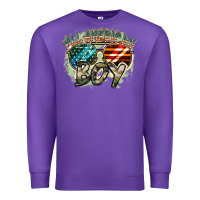 Purple All American boy 4th of july Premium Sweatshirt - FaDigitalArtStudio