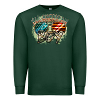 Sports Green All American boy 4th of july Premium Sweatshirt - FaDigitalArtStudio
