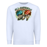 White All American boy 4th of july Premium Sweatshirt - FaDigitalArtStudio