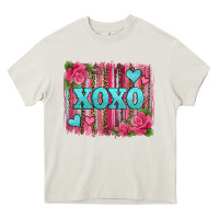 Cream xoxo valentines day leopard glitter brushstroke Heavy Core Tee - Jasminsmagicworld