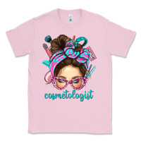 Bubblegum Pink Messy Bun Cosmetologist Bbs Classic Tee - BundleAndBundleShop