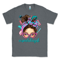 Charcoal Heather Messy Bun Cosmetologist Bbs Classic Tee - BundleAndBundleShop