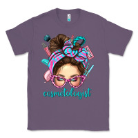 Lavender Messy Bun Cosmetologist Bbs Classic Tee - BundleAndBundleShop