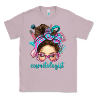 Lilac Messy Bun Cosmetologist Bbs Classic Tee - BundleAndBundleShop