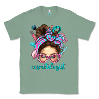 Sage Messy Bun Cosmetologist Bbs Classic Tee - BundleAndBundleShop