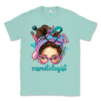 Seafoam Messy Bun Cosmetologist Bbs Classic Tee - BundleAndBundleShop