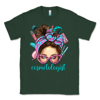 Sports Green Messy Bun Cosmetologist Bbs Classic Tee - BundleAndBundleShop