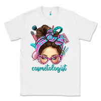 White Messy Bun Cosmetologist Bbs Classic Tee - BundleAndBundleShop