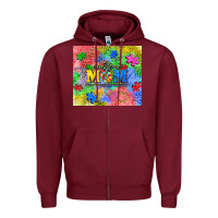Burgundy autism Zipper Hoodie - CowGirlArtShop