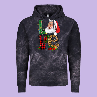 Love With Santa Portrait Vintage Hoodie Designed By Bundleandbundleshop
