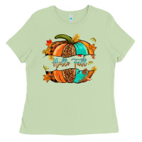 Matcha pumpkin hello fall Ladies Tee - NancyCooperArtShop