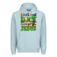 Blue Mist St. Patrick's I dont need luck i have got Jesus Premium Hoodie - OliviaCreatesArt