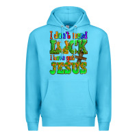 Ocean Blue St. Patrick's I dont need luck i have got Jesus Premium Hoodie - OliviaCreatesArt
