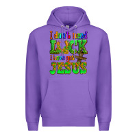 Purple St. Patrick's I dont need luck i have got Jesus Premium Hoodie - OliviaCreatesArt