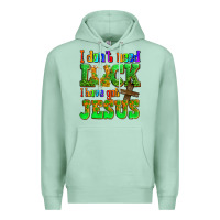 Seafoam St. Patrick's I dont need luck i have got Jesus Premium Hoodie - OliviaCreatesArt