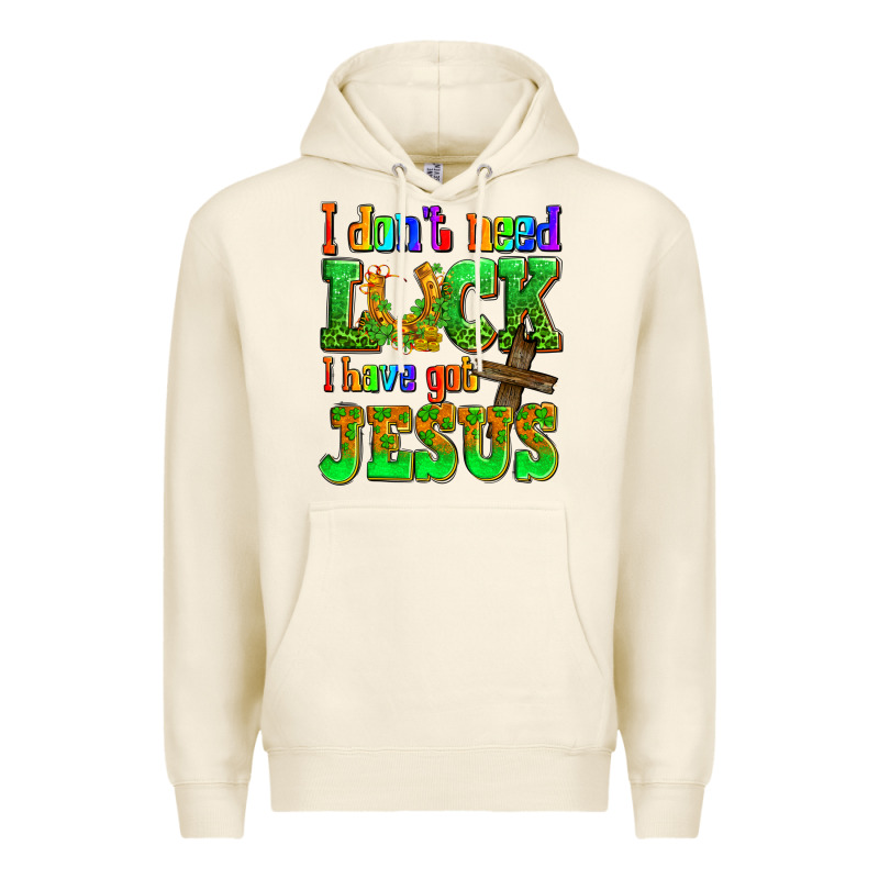 St. Patrick's I Dont Need Luck I Have Got Jesus Premium Hoodie by OliviaCreatesArt | Teevron