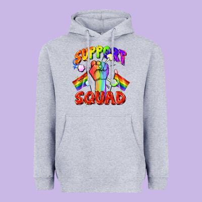Support Squad Pride Heavyweight Hoodie Designed By Fadigitalartstudio