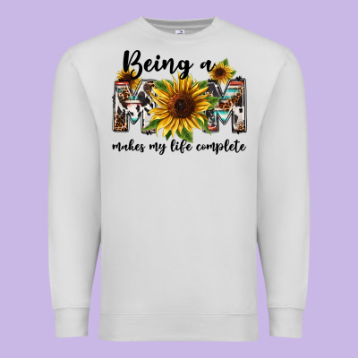 Being A Mom Makes My Life Complete Mother's Day Premium Sweatshirt Designed By Fadigitalartstudio