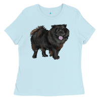 Baby Blue black chow chow Ladies Tee - RanaPortraitStore