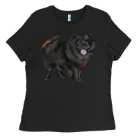 Black black chow chow Ladies Tee - RanaPortraitStore