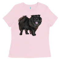 Bubblegum Pink black chow chow Ladies Tee - RanaPortraitStore