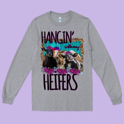 Hangin With My Heifers Long Sleeve Tee Designed By Bettercallsaul