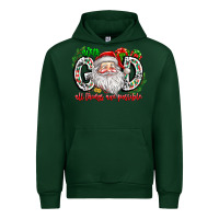 Forest Green with god all things are possible santa Urban Hoodie - CowhideDigitalArt