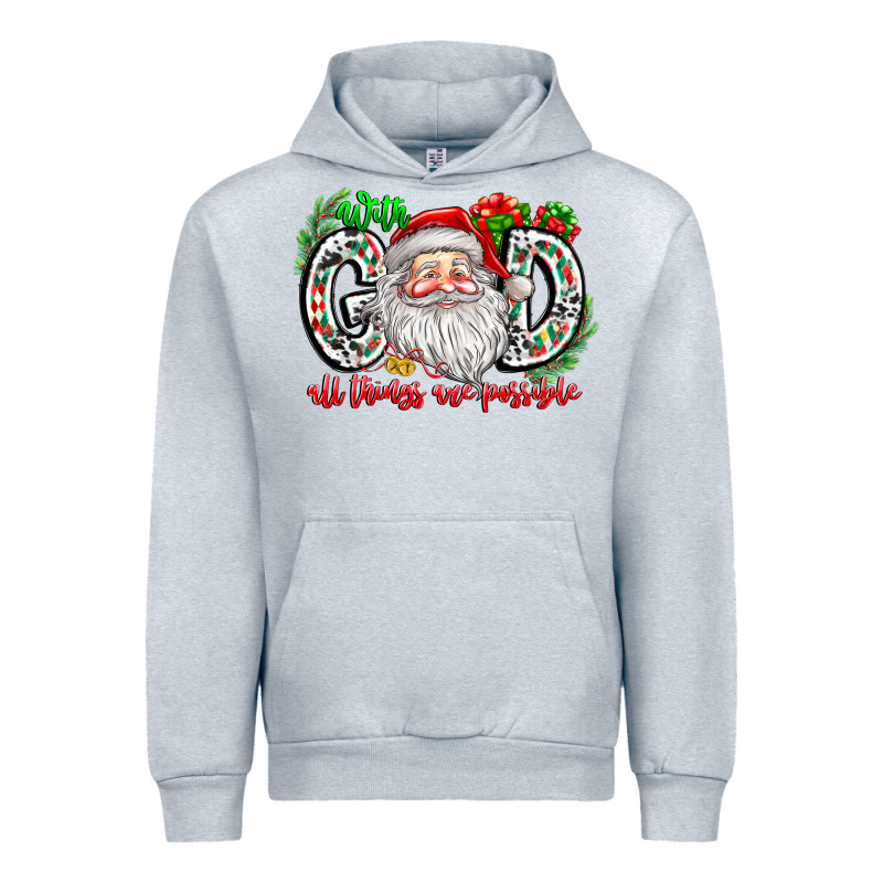 With God All Things Are Possible Santa Urban Hoodie by CowhideDigitalArt | Teevron