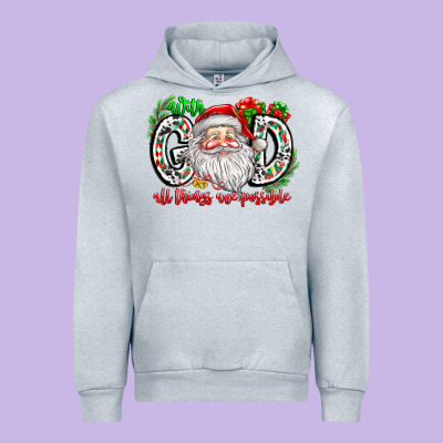 With God All Things Are Possible Santa Urban Hoodie Designed By Cowhidedigitalart