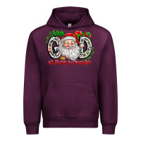 Mauve Wine with god all things are possible santa Urban Hoodie - CowhideDigitalArt