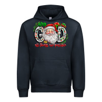 Navy with god all things are possible santa Urban Hoodie - CowhideDigitalArt