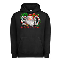 Pigment Black with god all things are possible santa Urban Hoodie - CowhideDigitalArt