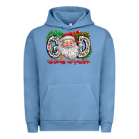 Pigment Pebble Blue with god all things are possible santa Urban Hoodie - CowhideDigitalArt