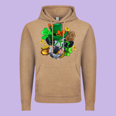 St. Patrick Cow Clover Vintage Hoodie Designed By Bundleandbundleshop