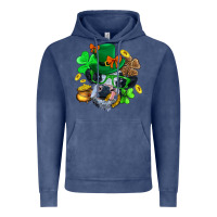 Vintage Denim St. Patrick Cow Clover Vintage Hoodie - BundleAndBundleShop