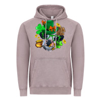 Vintage Zinc St. Patrick Cow Clover Vintage Hoodie - BundleAndBundleShop