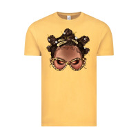 Vintage Mustard Afro Bantu Knots Hairstyles Messy Bun With Clasp Bbs  2 Vintage Tee - BundleAndBundleShop