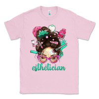 Bubblegum Pink Esthetician Messy Bun With Pink Leopard Glasses Bbs Classic Tee - BundleAndBundleShop