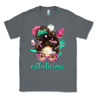 Charcoal Heather Esthetician Messy Bun With Pink Leopard Glasses Bbs Classic Tee - BundleAndBundleShop