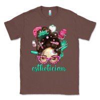 Chestnut Esthetician Messy Bun With Pink Leopard Glasses Bbs Classic Tee - BundleAndBundleShop