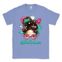 Colony Blue Esthetician Messy Bun With Pink Leopard Glasses Bbs Classic Tee - BundleAndBundleShop