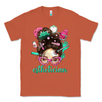 Copper Esthetician Messy Bun With Pink Leopard Glasses Bbs Classic Tee - BundleAndBundleShop