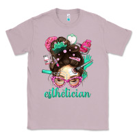 Lilac Esthetician Messy Bun With Pink Leopard Glasses Bbs Classic Tee - BundleAndBundleShop