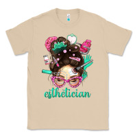 Mushroom Esthetician Messy Bun With Pink Leopard Glasses Bbs Classic Tee - BundleAndBundleShop