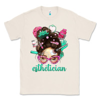 Natural Esthetician Messy Bun With Pink Leopard Glasses Bbs Classic Tee - BundleAndBundleShop