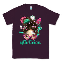 Plum Esthetician Messy Bun With Pink Leopard Glasses Bbs Classic Tee - BundleAndBundleShop